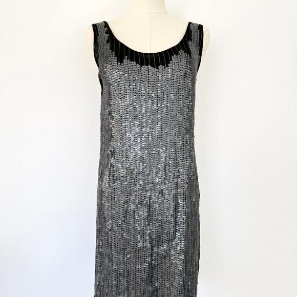 VINTAGE SILK SEQUIN MADE IN INDIA DRESS - Picture 2 of 8